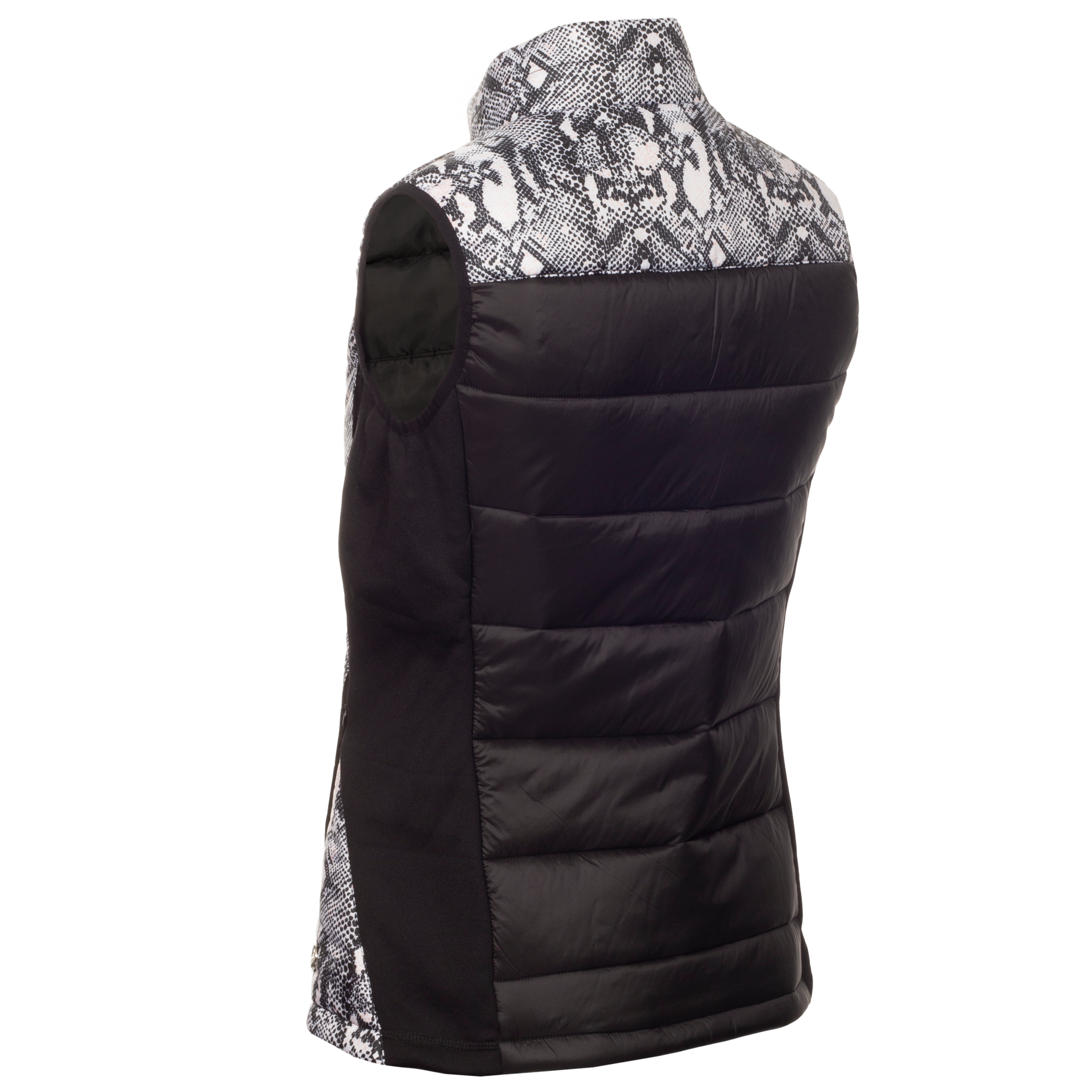 Green Lamb Giselle Print Quilted Gilet Snakeskin/Black